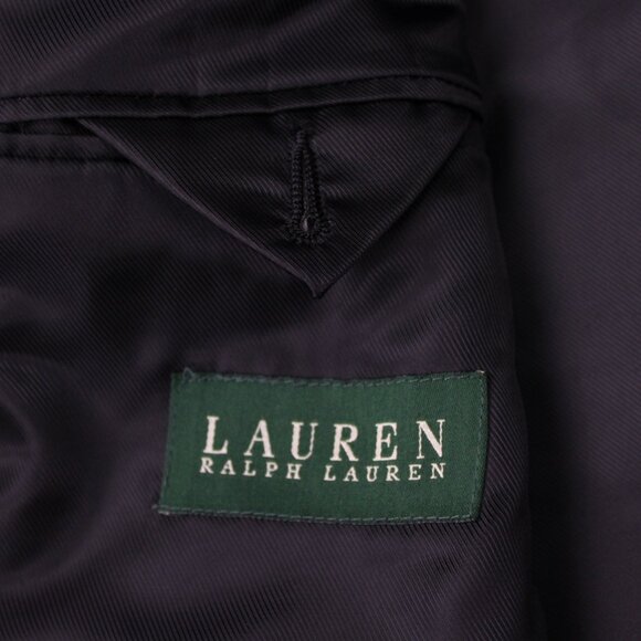 LAUREN Ralph Lauren Peacoat Mens 44R Black Wool Cashmere Blend Overcoat Lined - Picture 6 of 16